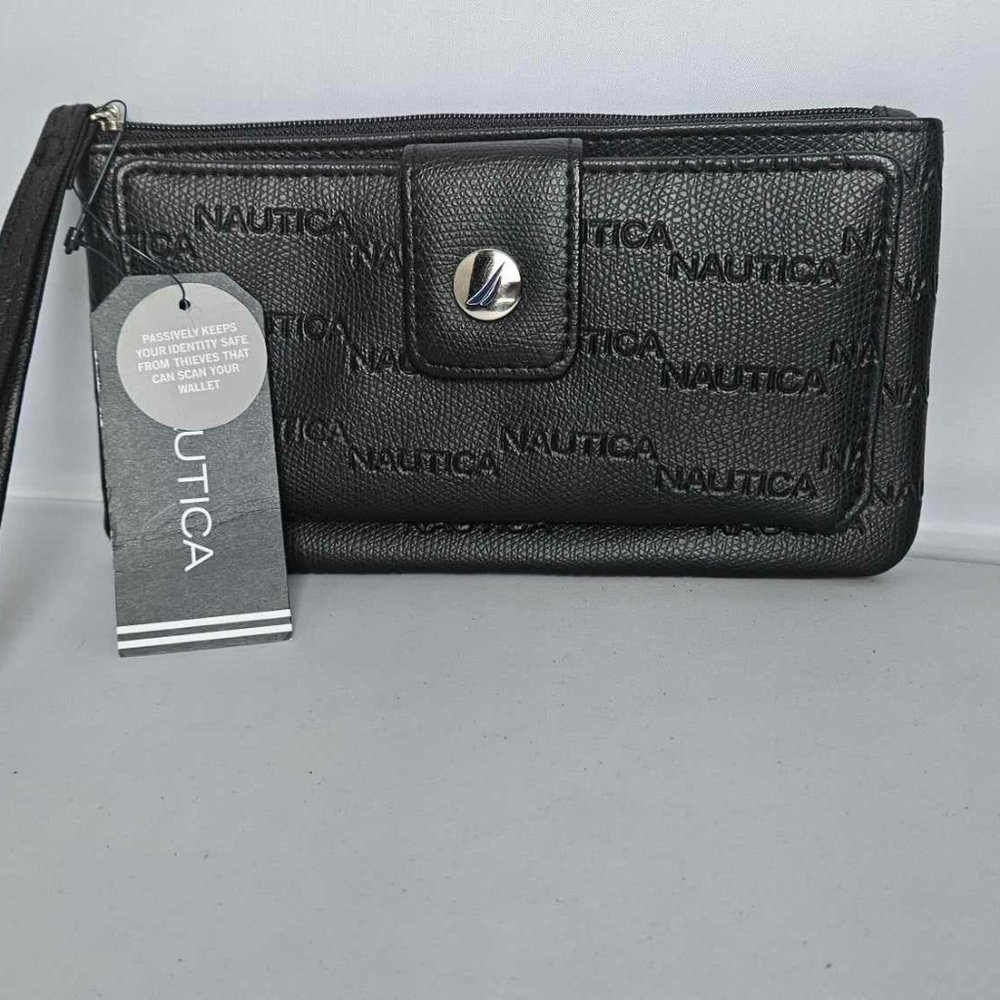 Nautica RFID Wallet Clutch Wristlet (Black)